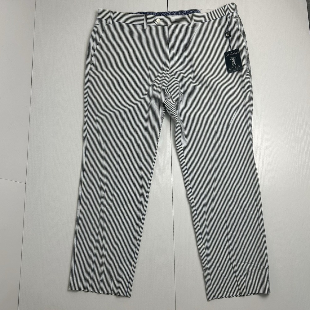 Lauren Ralph Lauren NWT Pants Men's 40x29 Blue Stripe Edgewood Seersucker